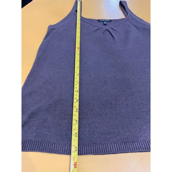 Eileen Fisher Brown Cotton Viscose Silk Knit Sleeveless V-Neck Tank Top PM - Picture 5 of 9